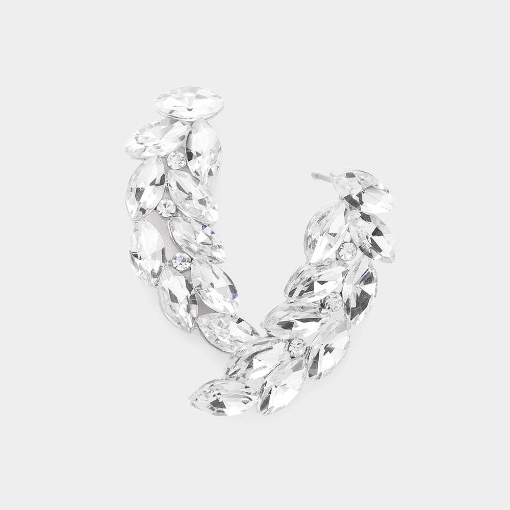 Marquise Stone Cluster Evening Earrings - Madeline Love - Flyclothing LLC