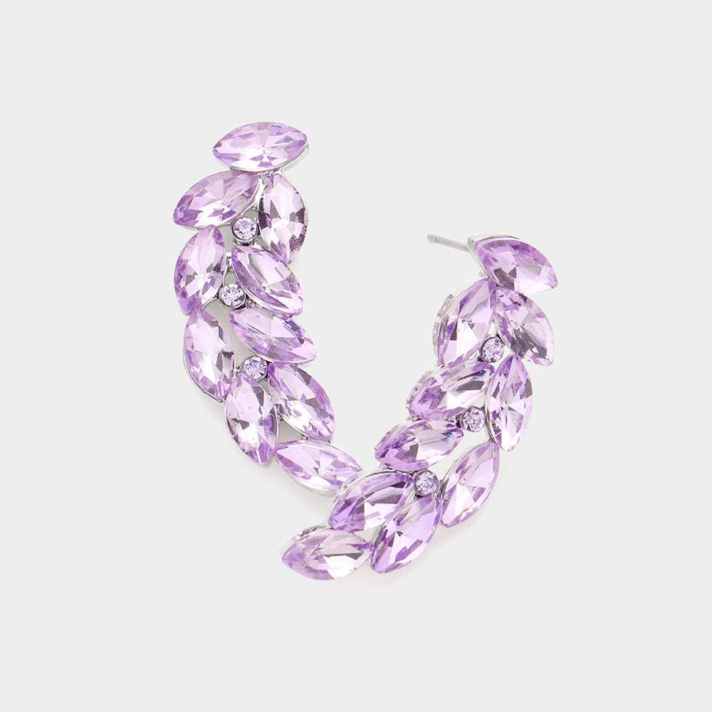 Marquise Stone Cluster Evening Earrings - Madeline Love - Flyclothing LLC