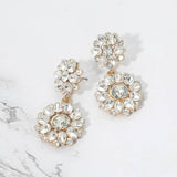 Floral Stone Cluster Drop Dangle Evening Earrings - Madeline Love - Flyclothing LLC