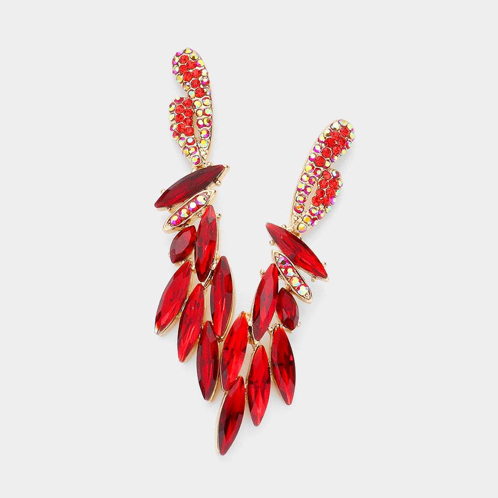 Marquise Stone Cluster Evening Earrings - Madeline Love - Flyclothing LLC