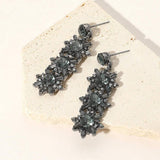 Crystal Round Rhinestone Pave Drop Evening Earrings - Madeline Love - Flyclothing LLC