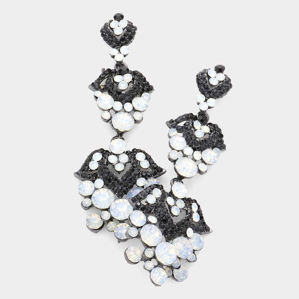 Bubble Crystal Rhinestone Evening Earrings - Madeline Love - Flyclothing LLC