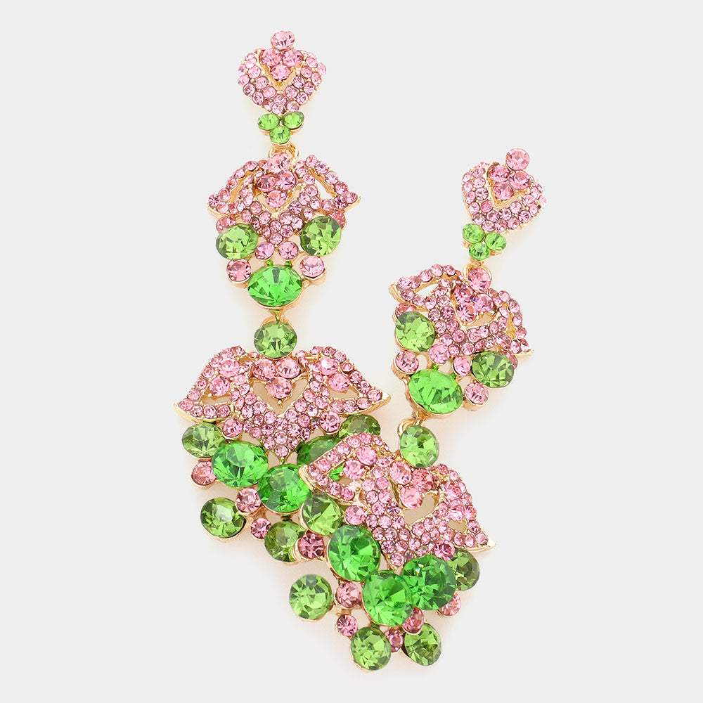Bubble Crystal Rhinestone Evening Earrings - Madeline Love - Flyclothing LLC