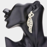 Heart Accented Bubble Stone Dangle Evening Earrings - Madeline Love - Flyclothing LLC