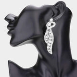 Heart Accented Bubble Stone Dangle Evening Earrings - Madeline Love - Flyclothing LLC
