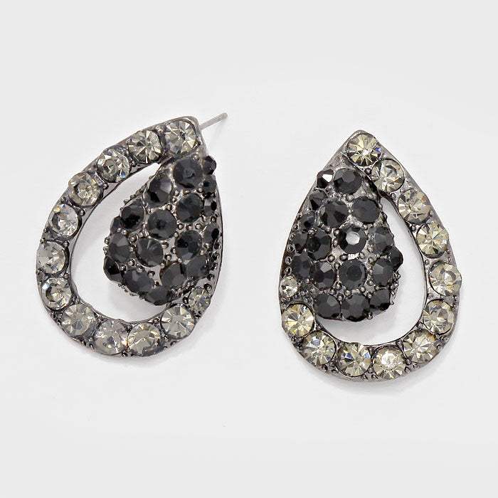 Crystal Rhinestone Teardrop Evening Earrings - Madeline Love - Flyclothing LLC