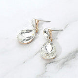 Glass Crystal Teardrop Dangle Earrings - Madeline Love - Flyclothing LLC