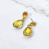 Glass Crystal Teardrop Dangle Earrings - Madeline Love - Flyclothing LLC