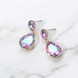 Glass Crystal Teardrop Dangle Earrings - Madeline Love - Flyclothing LLC