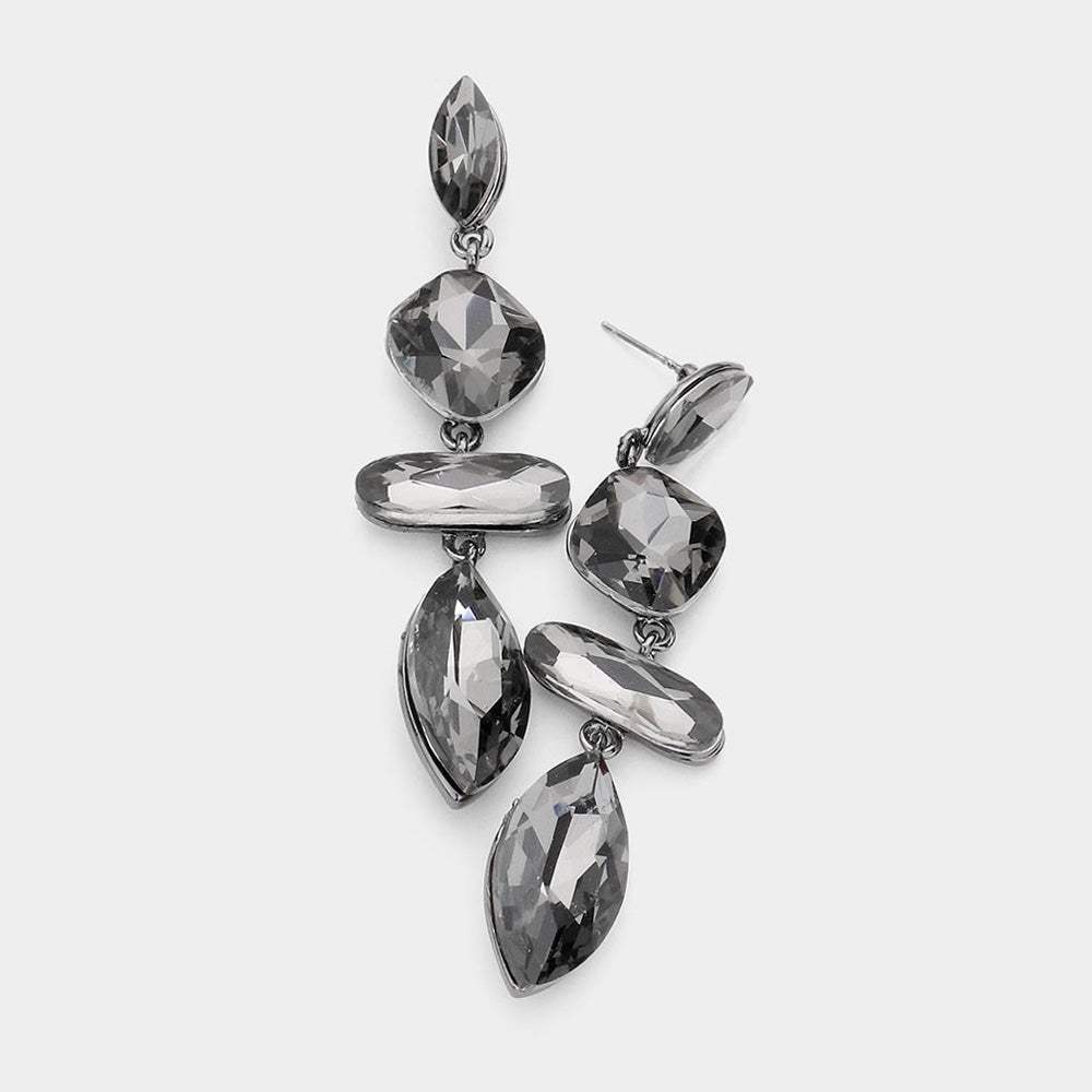 Marquise Crystal Drop Evening Earrings - Madeline Love - Flyclothing LLC