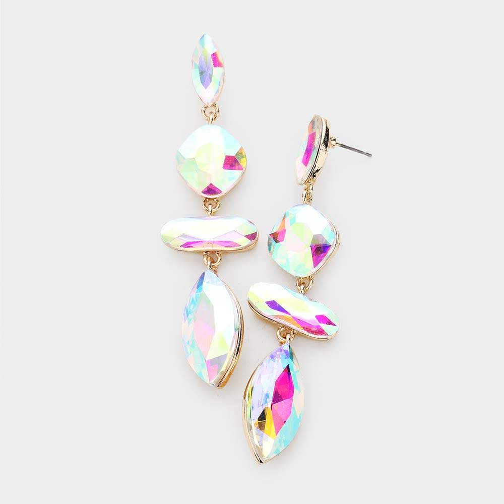 Marquise Crystal Drop Evening Earrings - Madeline Love - Flyclothing LLC