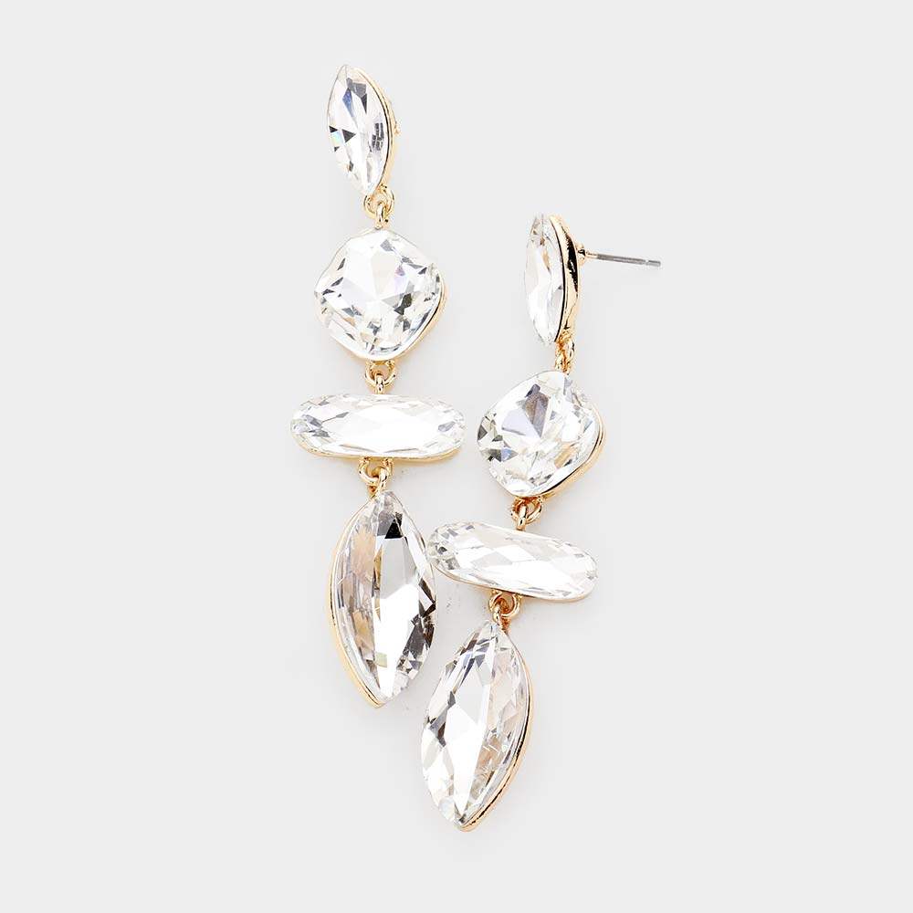 Marquise Crystal Drop Evening Earrings - Madeline Love - Flyclothing LLC