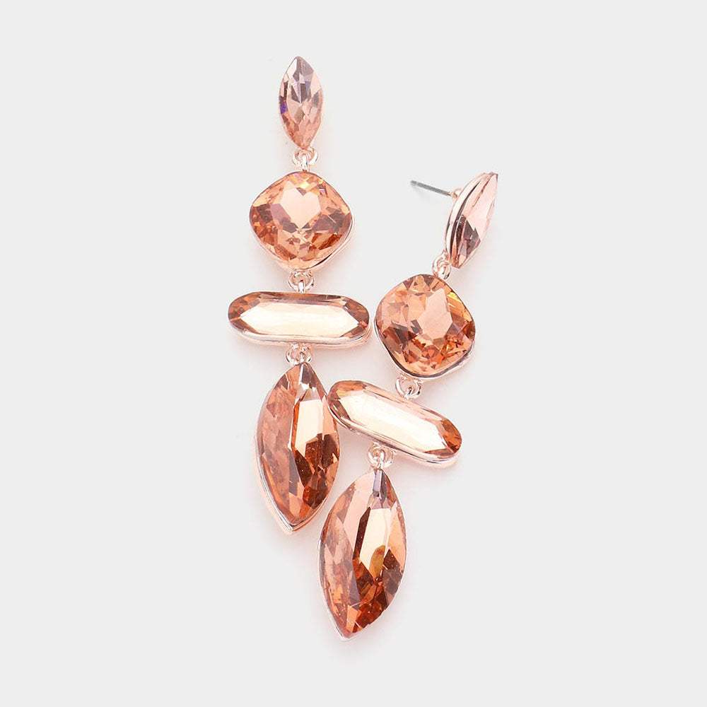 Marquise Crystal Drop Evening Earrings - Madeline Love - Flyclothing LLC