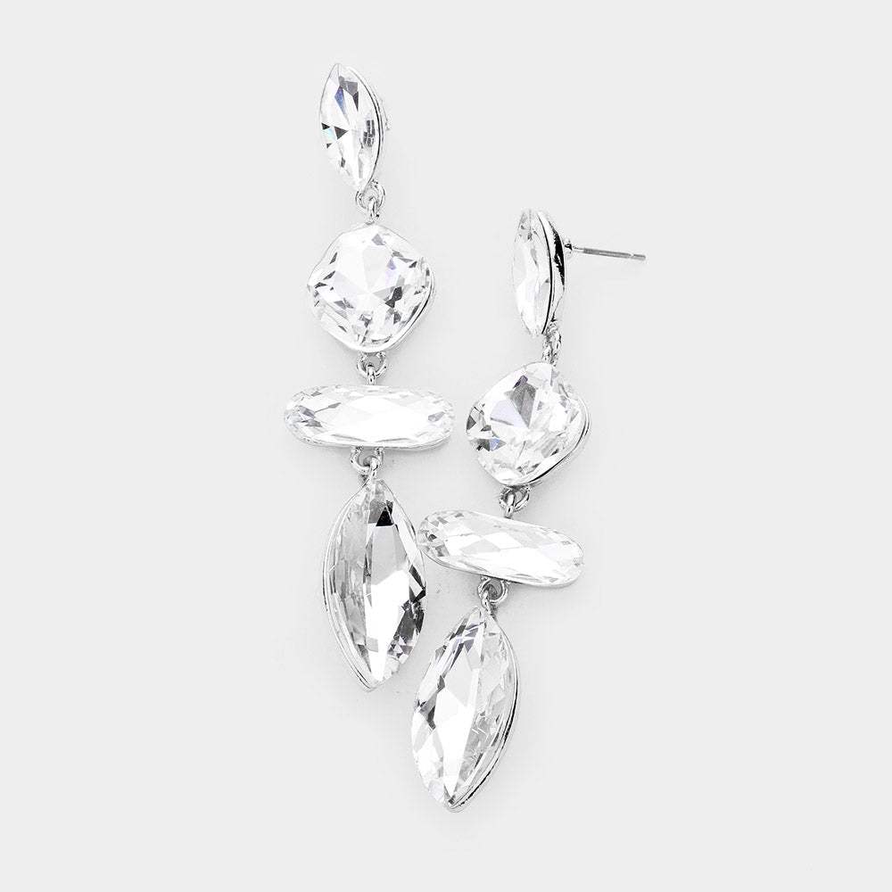 Marquise Crystal Drop Evening Earrings - Madeline Love - Flyclothing LLC
