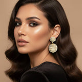 Double Rhinestone Ball Dangle Evening Earrings - Madeline Love - Flyclothing LLC