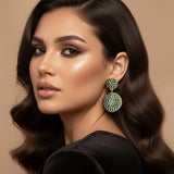 Double Rhinestone Ball Dangle Evening Earrings - Madeline Love - Flyclothing LLC