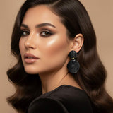Double Rhinestone Ball Dangle Evening Earrings - Madeline Love - Flyclothing LLC