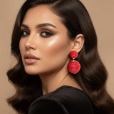 Double Rhinestone Ball Dangle Evening Earrings - Madeline Love - Flyclothing LLC