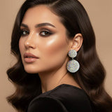 Double Rhinestone Ball Dangle Evening Earrings - Madeline Love - Flyclothing LLC