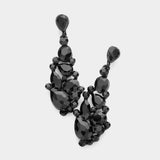 Round Teardrop Stone Cluster Dangle Evening Earrings - Madeline Love - Flyclothing LLC