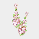 Round Teardrop Stone Cluster Dangle Evening Earrings - Madeline Love - Flyclothing LLC