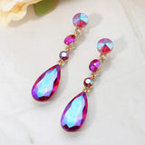 Elegant Multi Faceted Crystal Dangle Statement Earrings - Madeline Love - Flyclothing LLC
