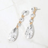 Elegant Multi Faceted Crystal Dangle Statement Earrings - Madeline Love - Flyclothing LLC