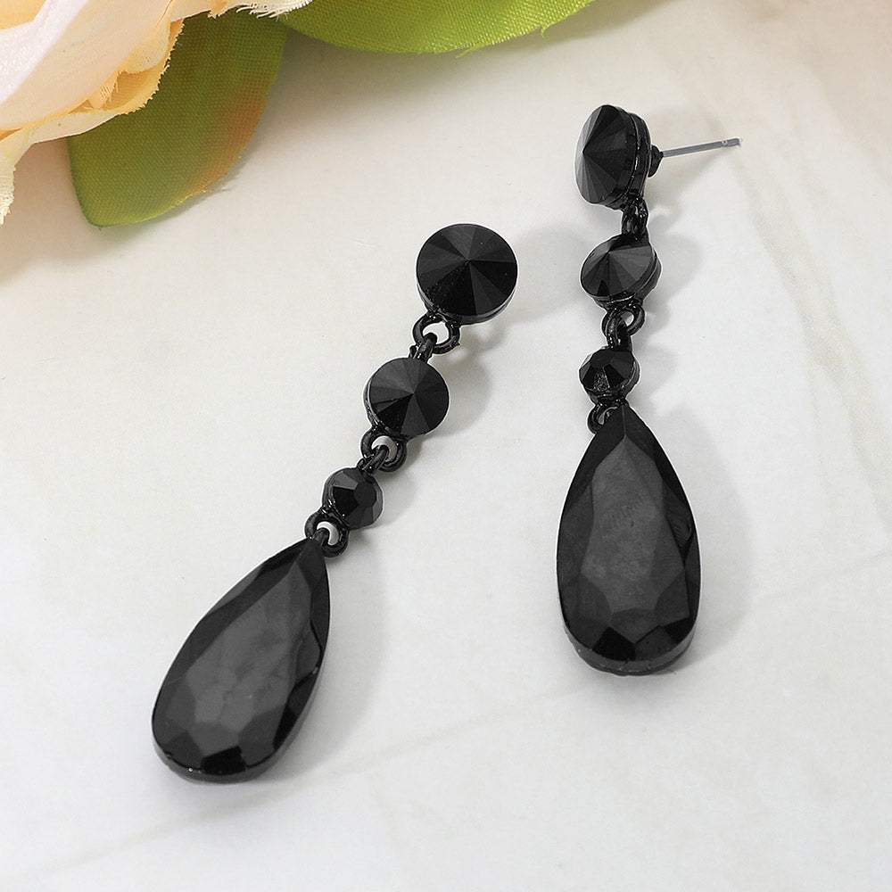 Elegant Multi Faceted Crystal Dangle Statement Earrings - Madeline Love - Flyclothing LLC