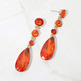 Elegant Multi Faceted Crystal Dangle Statement Earrings - Madeline Love - Flyclothing LLC