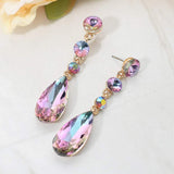 Elegant Multi Faceted Crystal Dangle Statement Earrings - Madeline Love - Flyclothing LLC