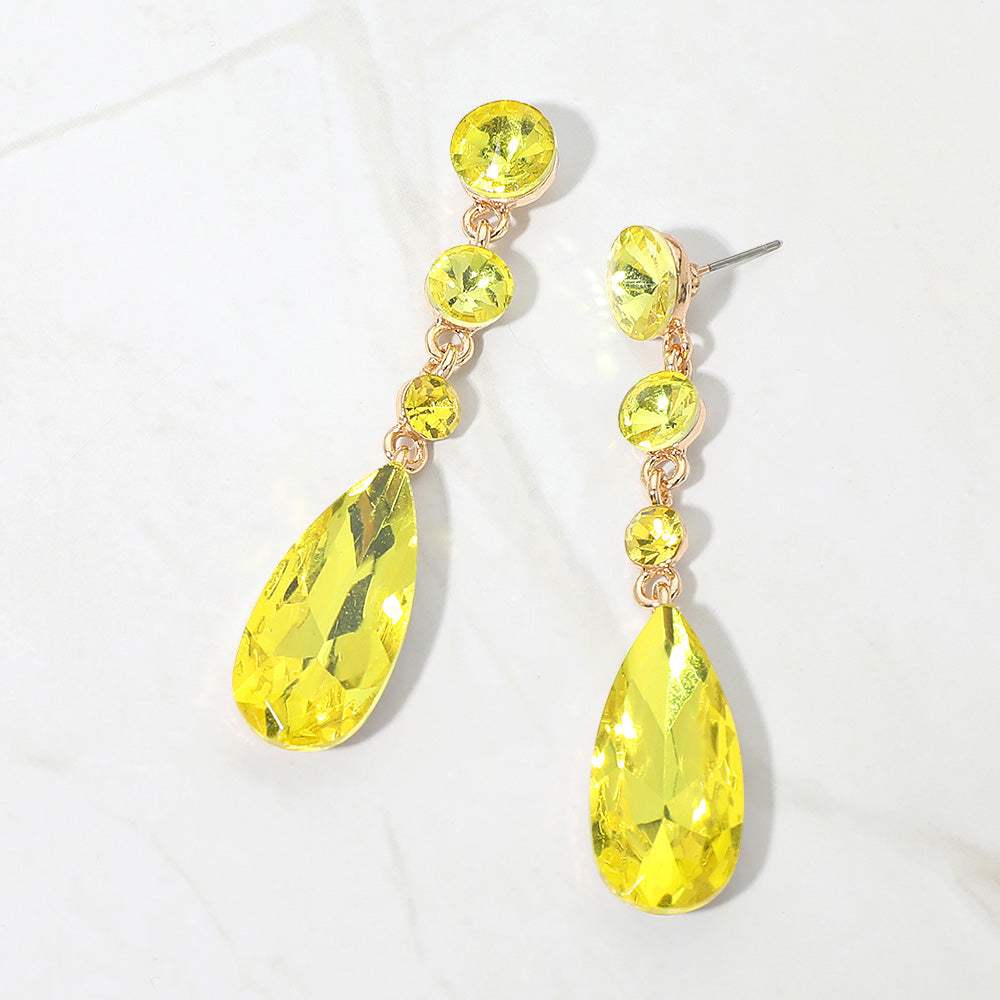 Elegant Multi Faceted Crystal Dangle Statement Earrings - Madeline Love - Flyclothing LLC
