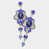 Marquise Stone Trim Dangle Evening Earrings - Madeline Love - Flyclothing LLC