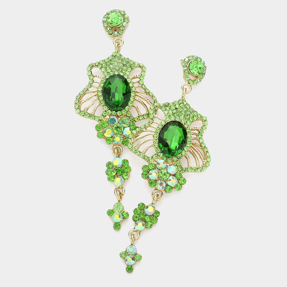 Marquise Stone Trim Dangle Evening Earrings - Madeline Love - Flyclothing LLC