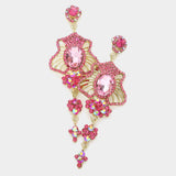 Marquise Stone Trim Dangle Evening Earrings - Madeline Love - Flyclothing LLC