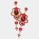 Marquise Stone Trim Dangle Evening Earrings - Madeline Love - Flyclothing LLC