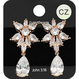 Marquise CZ Stone Cluster Teardrop Drop Dangle Evening Earrings - Madeline Love - Flyclothing LLC
