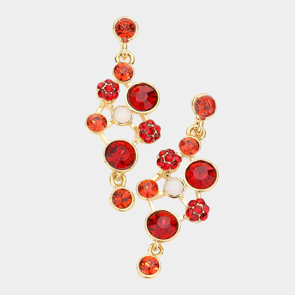 Crystal Rhinestone Evening Earrings - Madeline Love - Flyclothing LLC