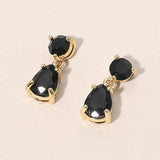 Round Teardrop Stone Link Dangle Evening Earrings - Madeline Love - Flyclothing LLC