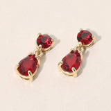 Round Teardrop Stone Link Dangle Evening Earrings - Madeline Love - Flyclothing LLC