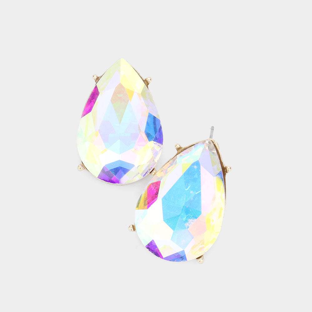 Teardrop Stone Evening Earrings - Madeline Love - Flyclothing LLC