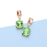 Emerald Cut Stone Link Dangle Evening Earrings - Madeline Love - Flyclothing LLC