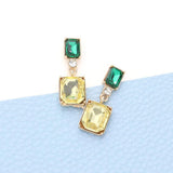 Emerald Cut Stone Link Dangle Evening Earrings - Madeline Love - Flyclothing LLC