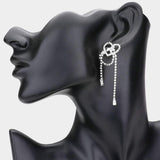 Rhinestone Pave Heart Evening Earrings - Madeline Love - Flyclothing LLC