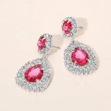 Glass Crystal Teardrop Evening Earrings - Madeline Love - Flyclothing LLC