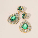 Glass Crystal Teardrop Evening Earrings - Madeline Love - Flyclothing LLC