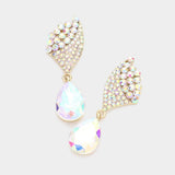 Crystal Rhinestone Teardrop Evening Earrings - Madeline Love - Flyclothing LLC