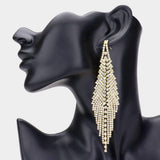 Crystal Rhinestone Fringe Evening Earrings - Madeline Love - Flyclothing LLC