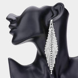 Crystal Rhinestone Fringe Evening Earrings - Madeline Love - Flyclothing LLC