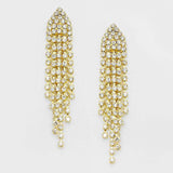Crystal Rhinestone Fringe Evening Earrings - Madeline Love - Flyclothing LLC