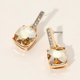 Cushion Square Stone Dangle Evening Earrings - Madeline Love - Flyclothing LLC